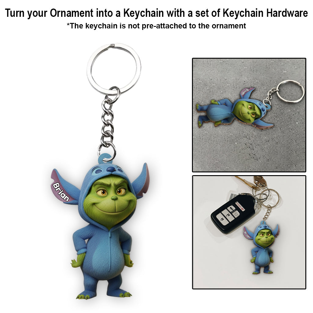 Merry Christmas Blue And Green Friends - Personalized Stole Christmas Ornament