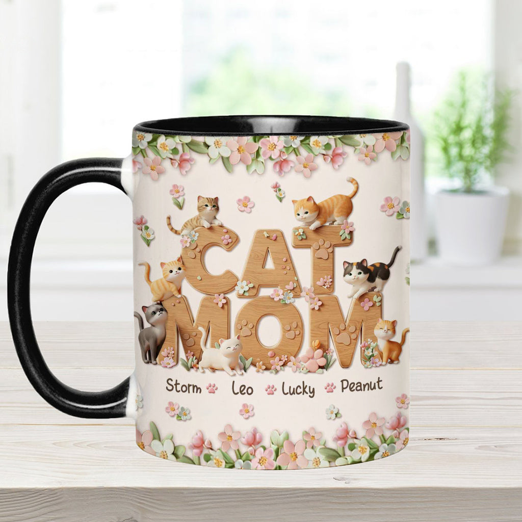 Cat Mom - Personalized Cat Accent Mug