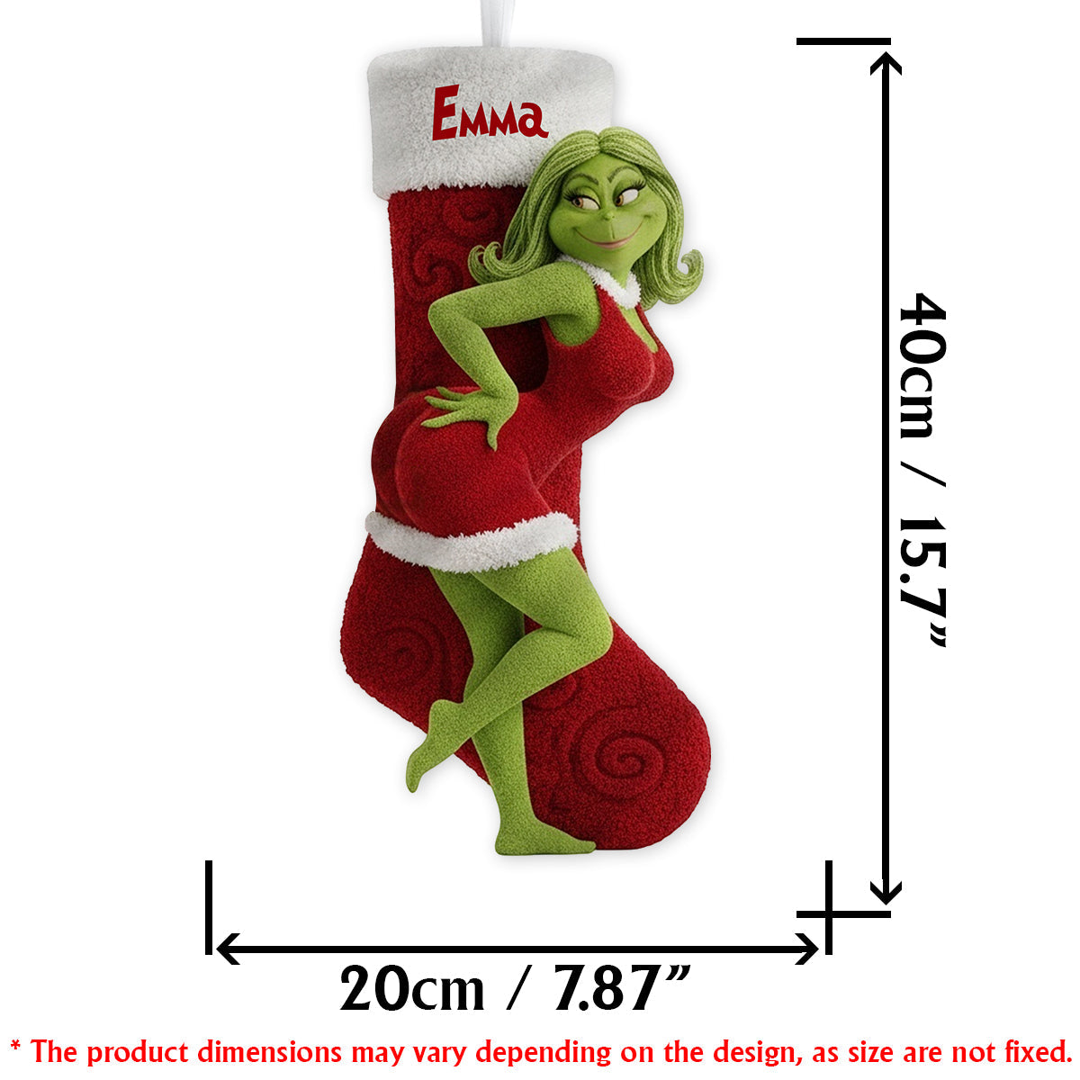 Playful Holiday - Personalized Couple Shaped Christmas Stocking