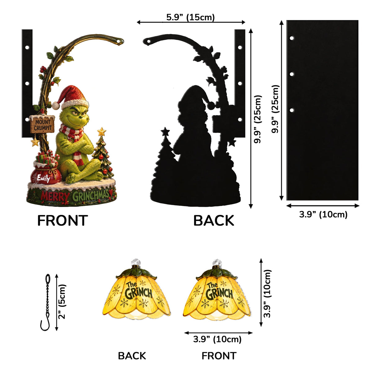 Merry Grinchmas - Personalized Stole Christmas Bookshelf Lamp