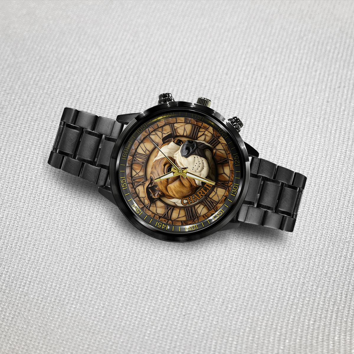 Montre-bracelet personnalisée pour chien American Staffordshire Terrier courageux