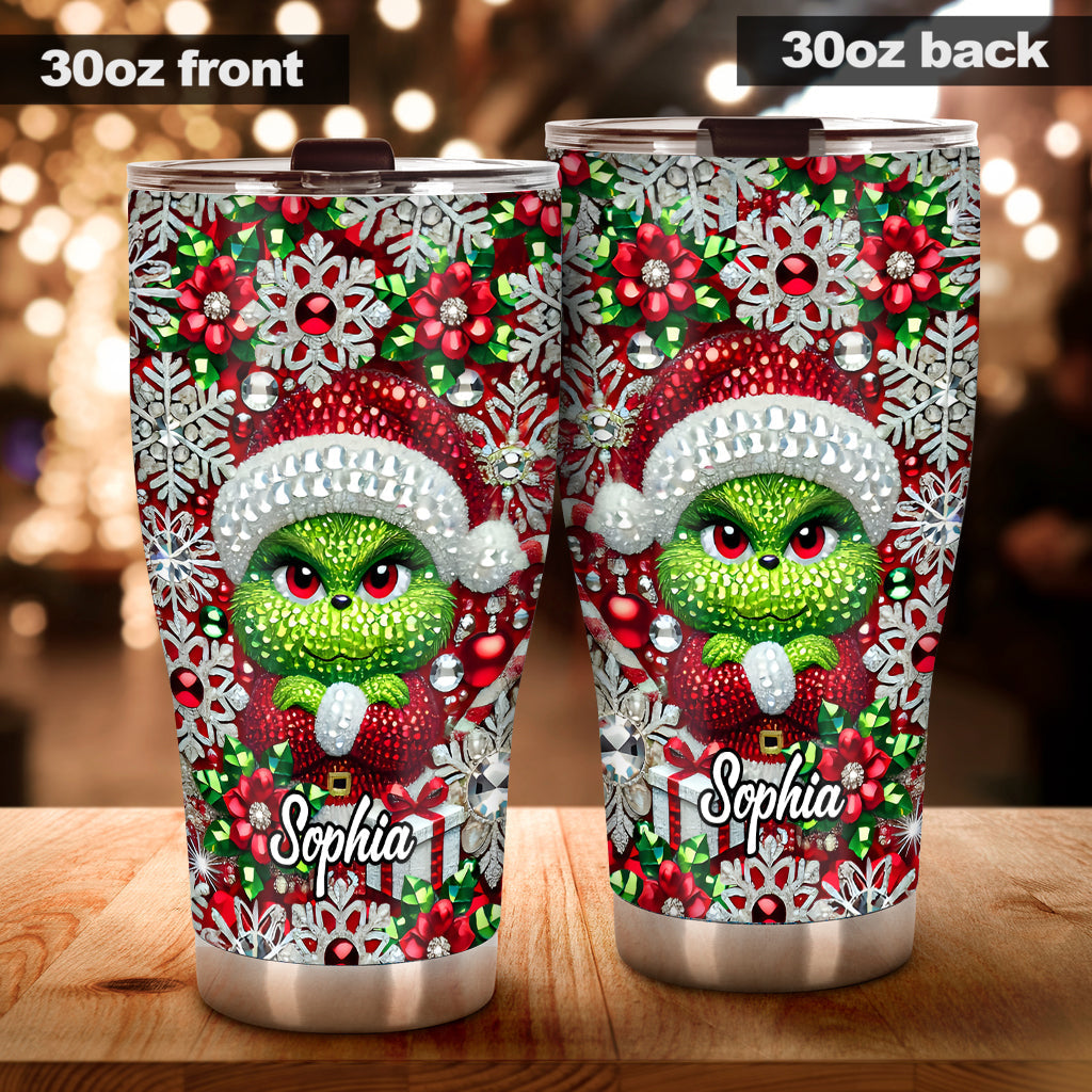 Joyeux Grinchmas - Gobelet de Noël personnalisé avec étole