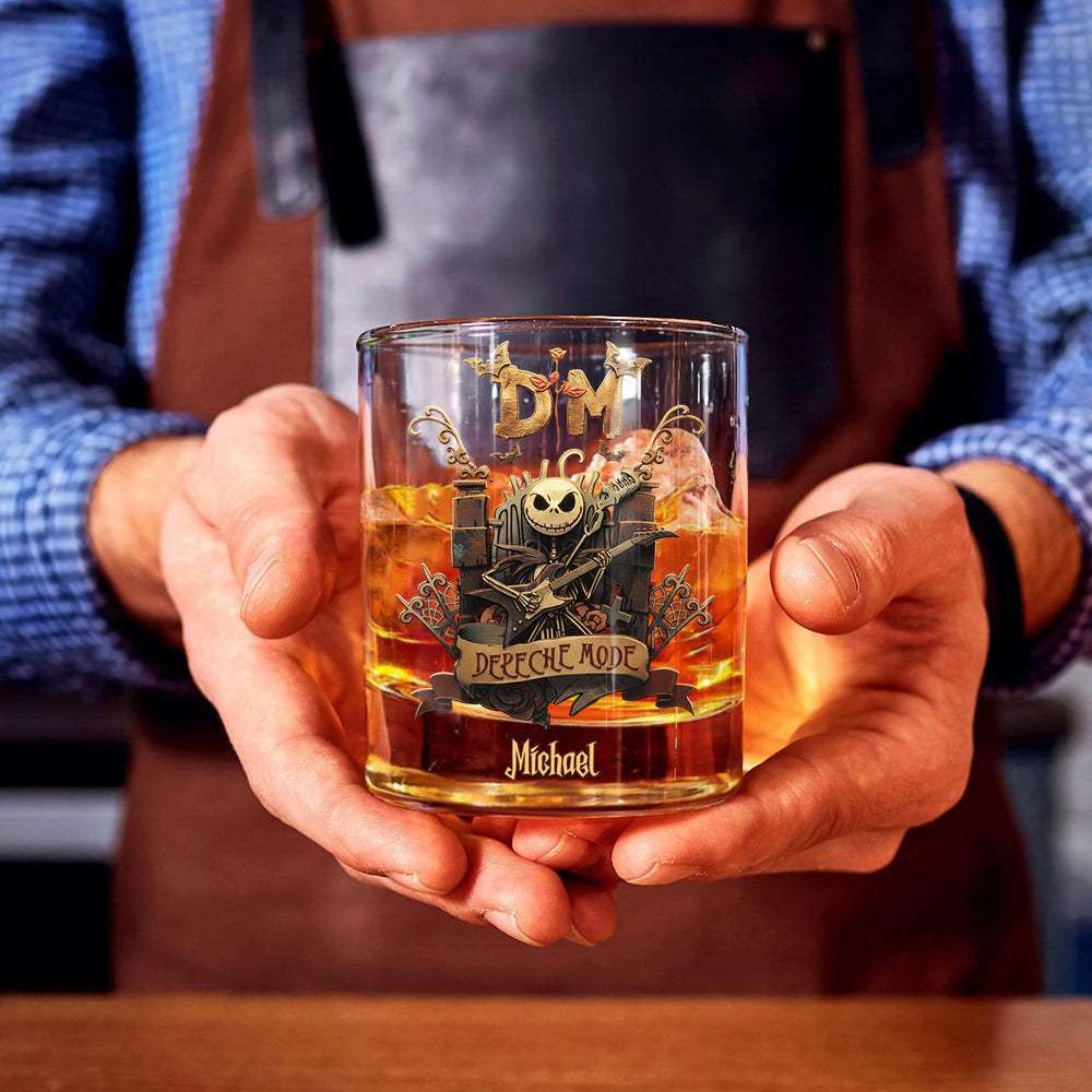 Verre à whisky personnalisé Jack Skellington Depeche Mode - Roi du Rock and Roll