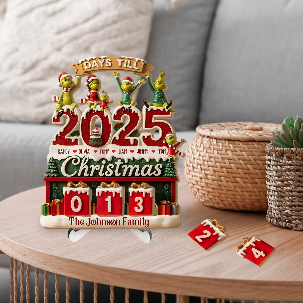 Compte à rebours de Noël - Étole de Noël personnalisée avec plaque interchangeable