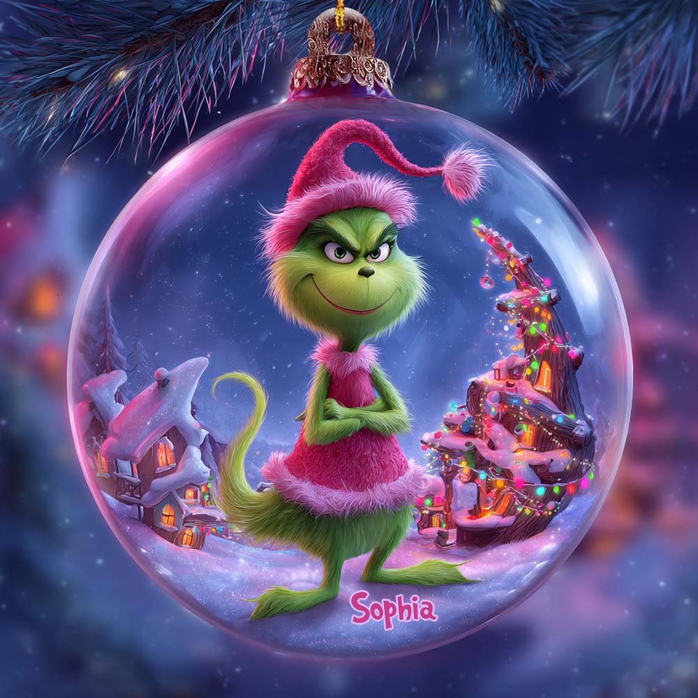 Grinchmas rose - Étole de Noël personnalisée