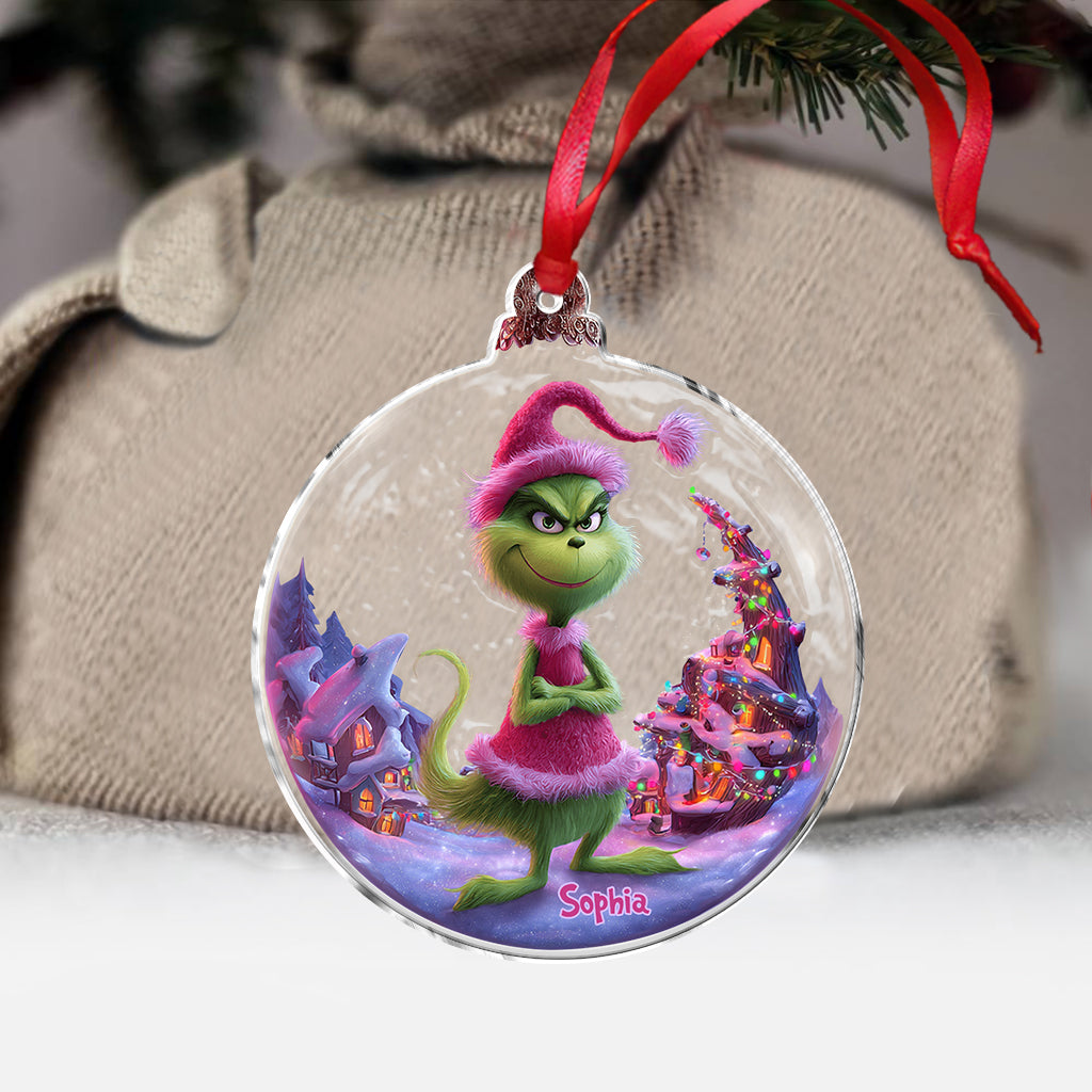Grinchmas rose - Étole de Noël personnalisée