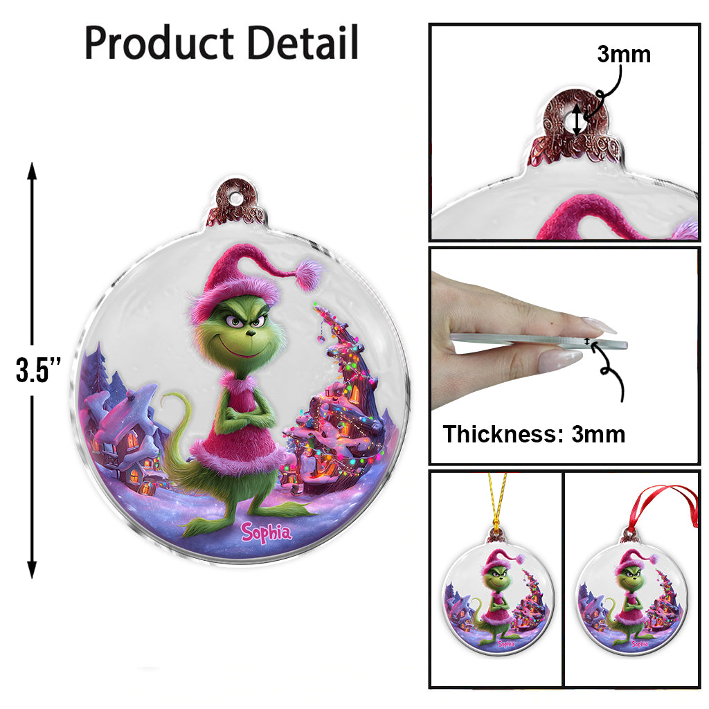 Grinchmas rose - Étole de Noël personnalisée