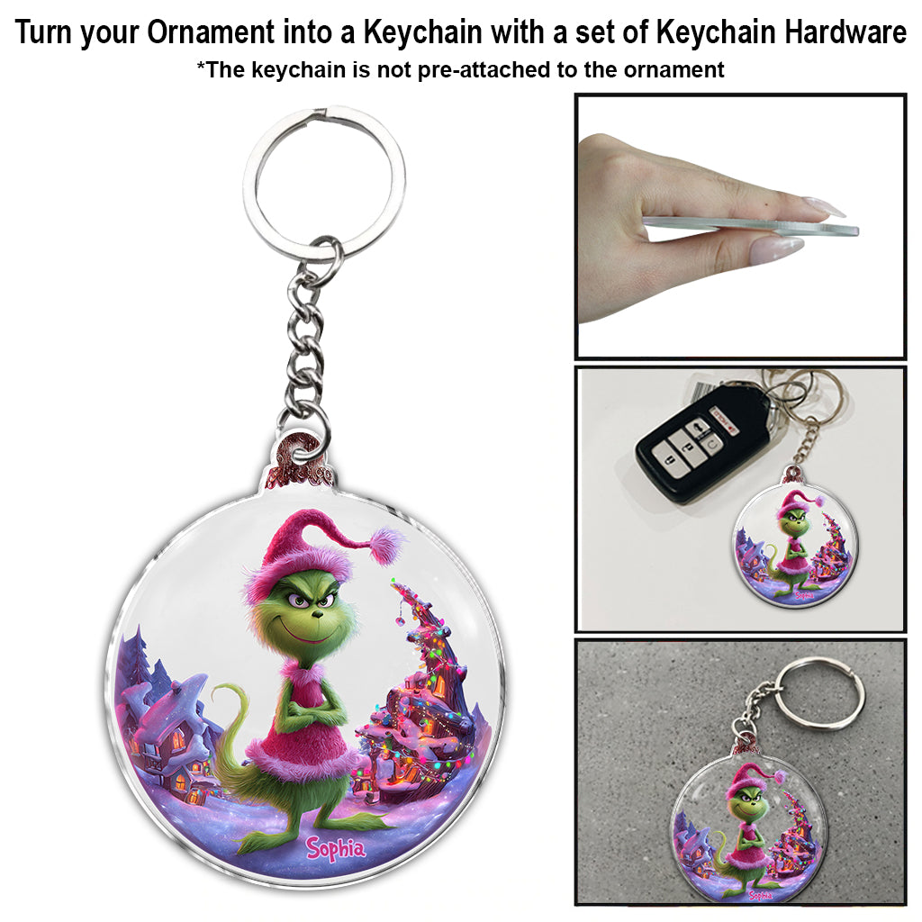 Grinchmas rose - Étole de Noël personnalisée