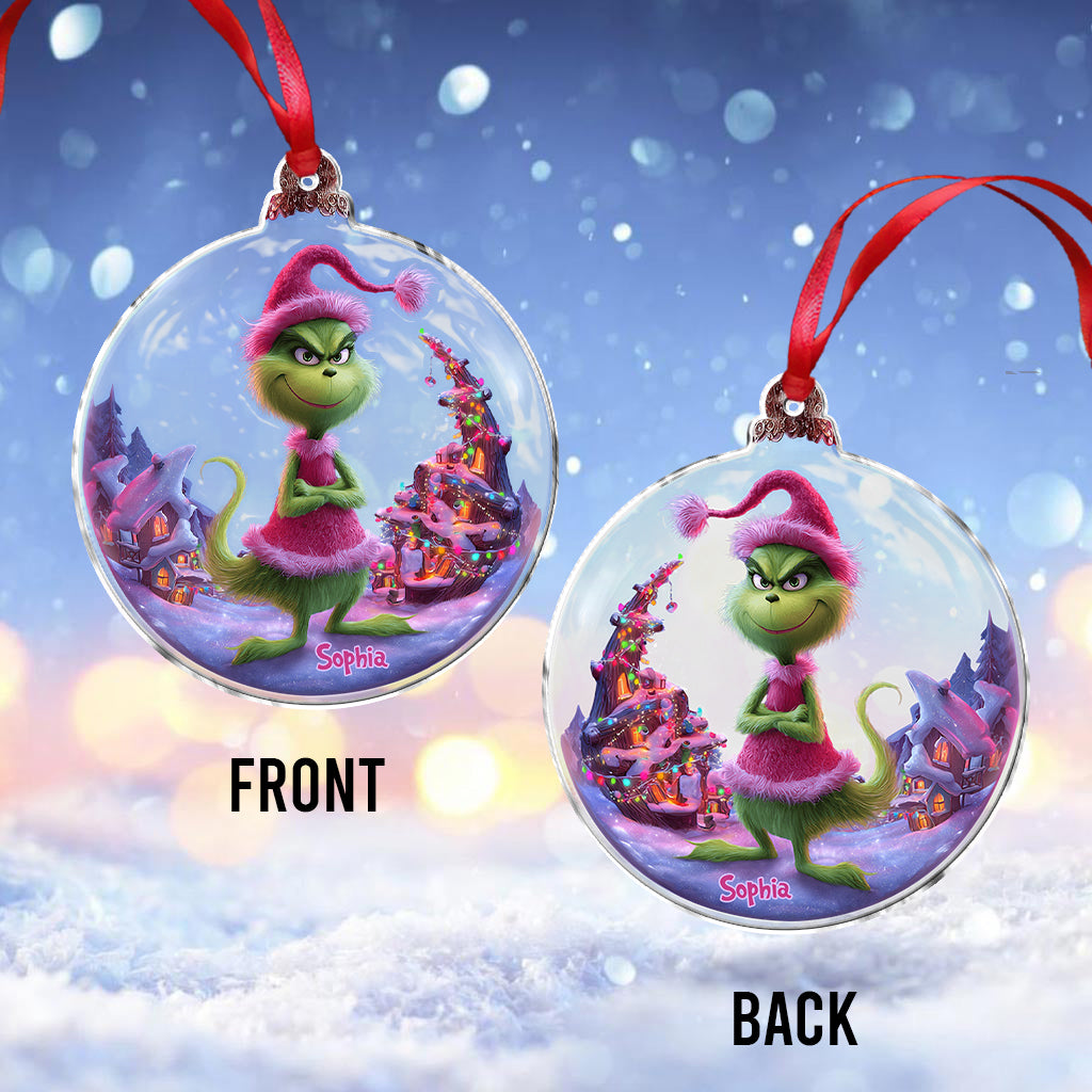 Grinchmas rose - Étole de Noël personnalisée