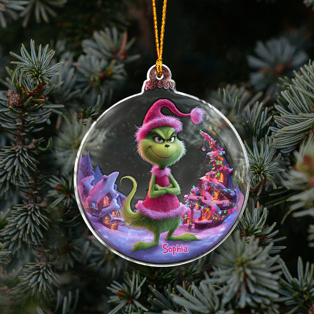 Grinchmas rose - Étole de Noël personnalisée