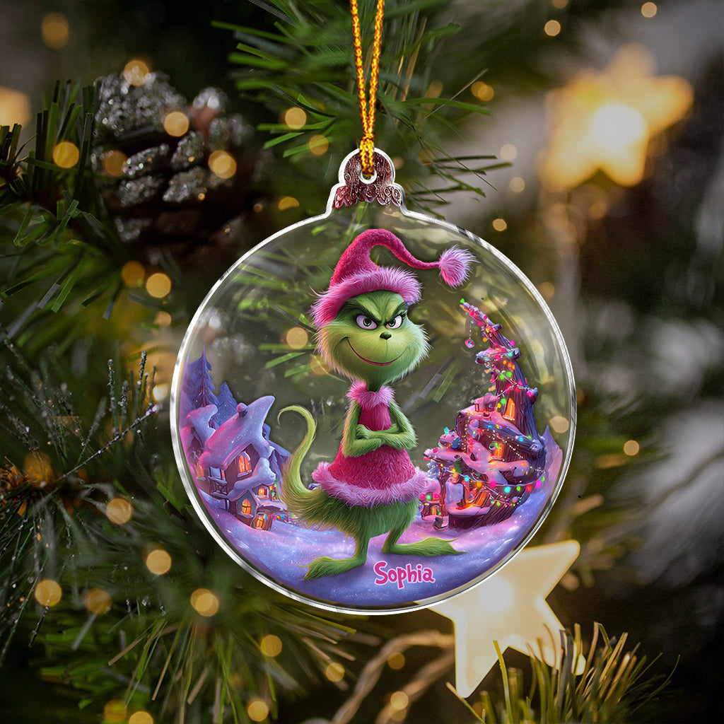 Grinchmas rose - Étole de Noël personnalisée
