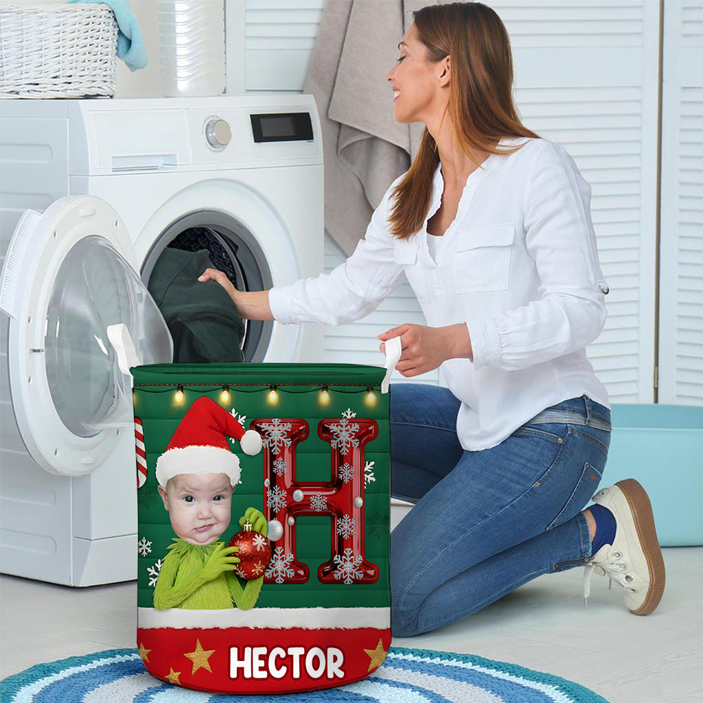 Joyeux Grinchmas - Panier de rangement personnalisé pour étole de Noël