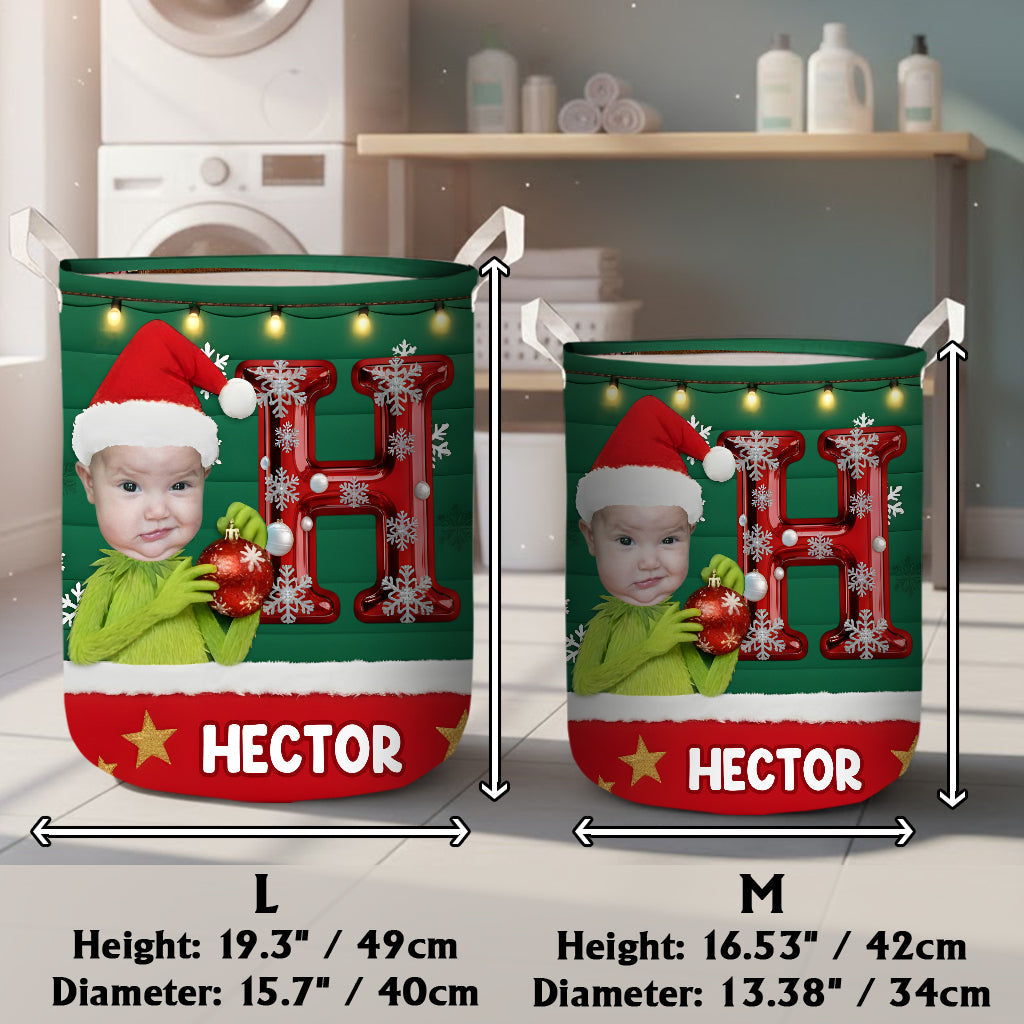 Joyeux Grinchmas - Panier de rangement personnalisé pour étole de Noël