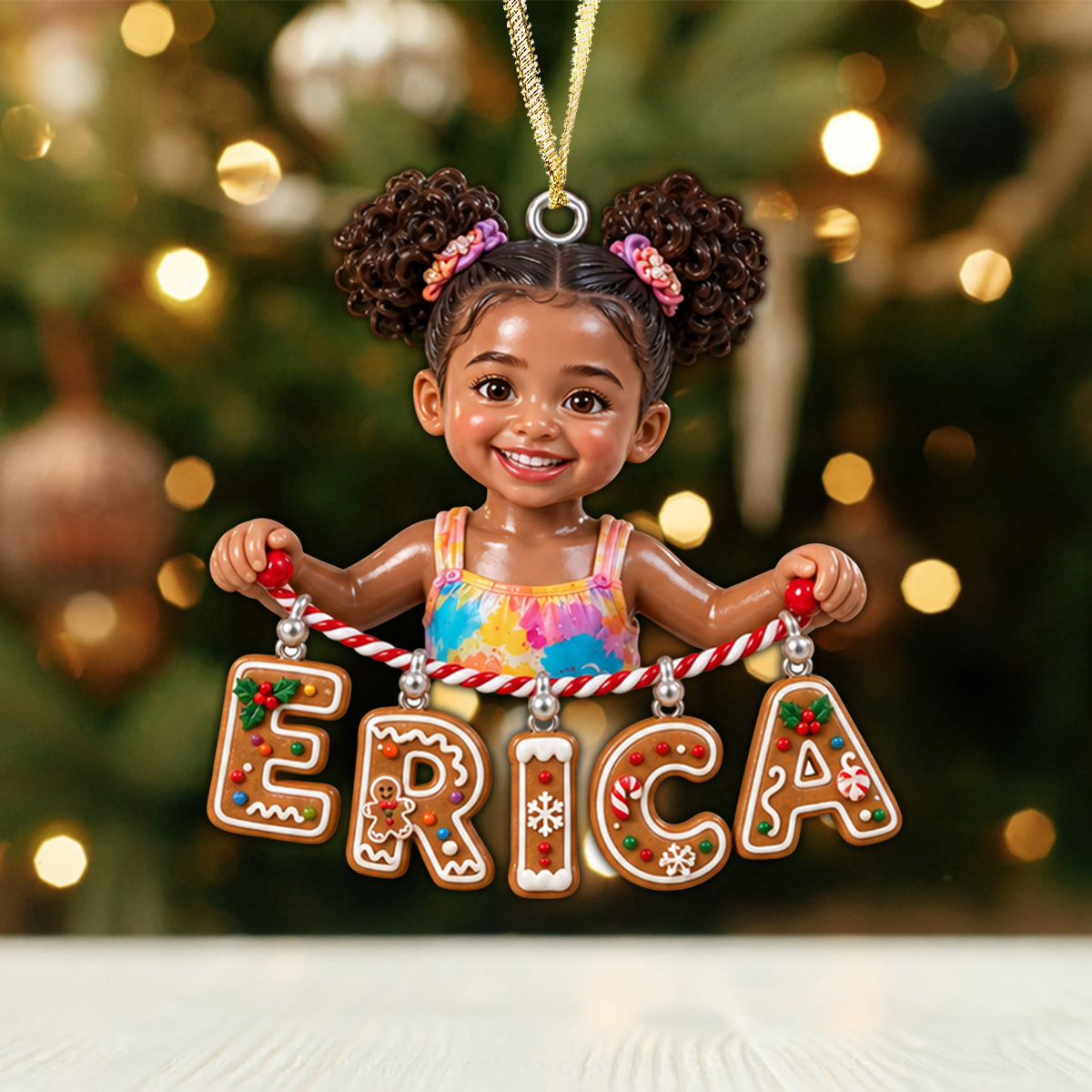 Test Holding Name Letter Gift For Kids - Personalized Kid Ornament With Charm