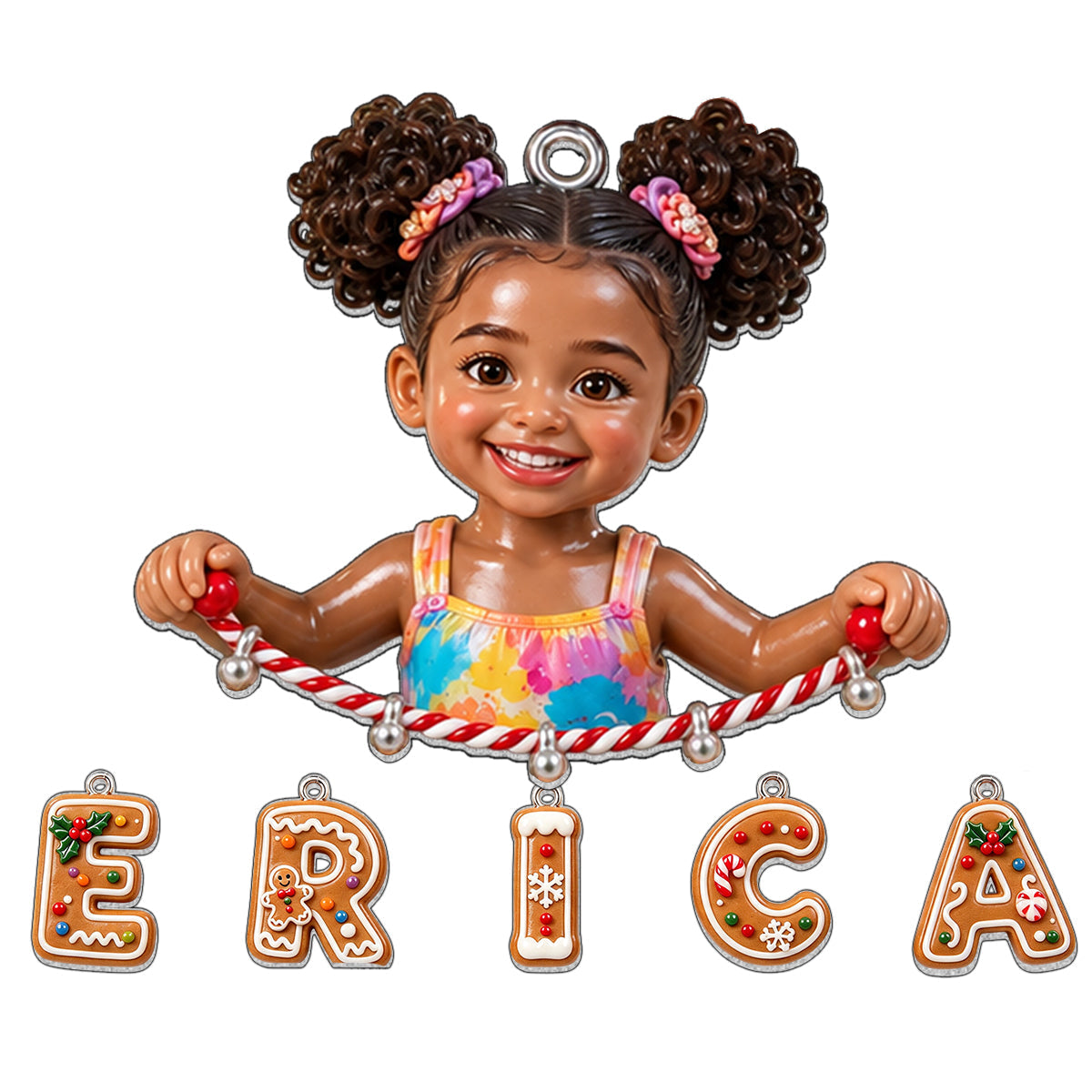 Test Holding Name Letter Gift For Kids - Personalized Kid Ornament With Charm