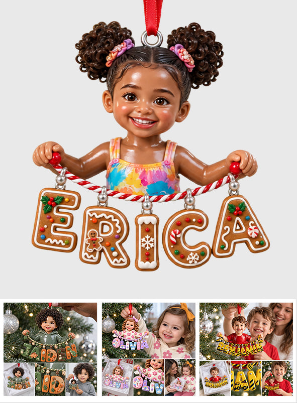 Test Holding Name Letter Gift For Kids - Personalized Kid Ornament With Charm