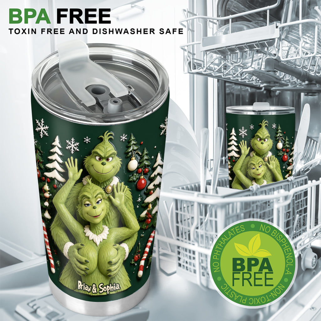 Naughty Couple Grinchmas - Personalized Stole Christmas Tumbler