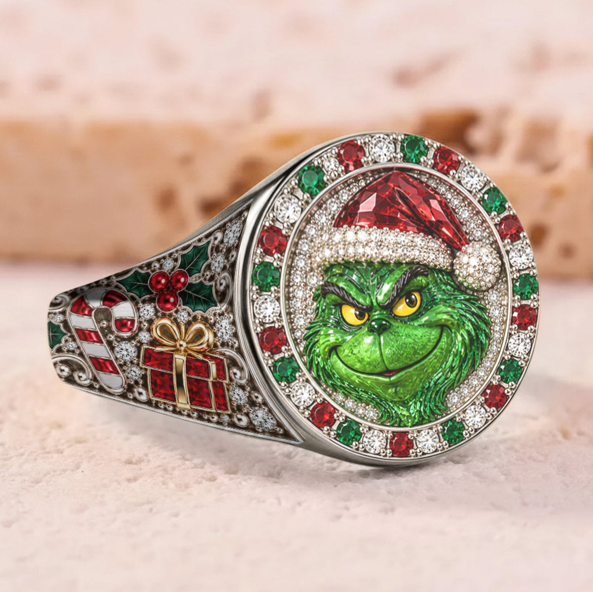 Merry Grinchmas - Personalized Stole Christmas Signet Ring