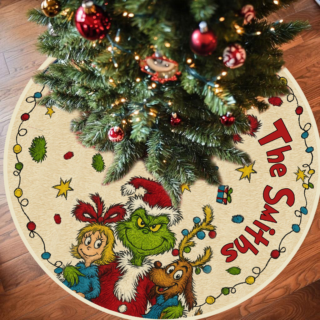 Merry Grinchmas - Personalized Stole Christmas Tree Skirt