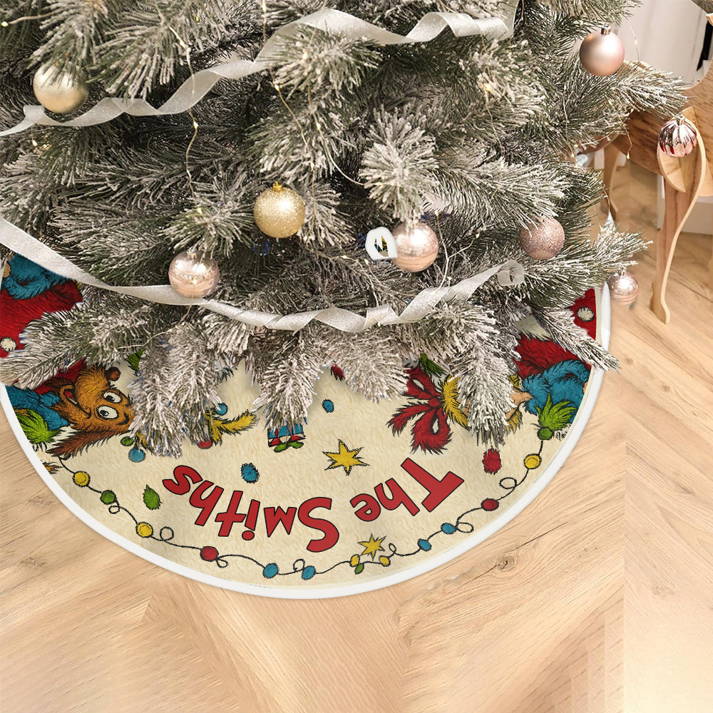 Merry Grinchmas - Personalized Stole Christmas Tree Skirt