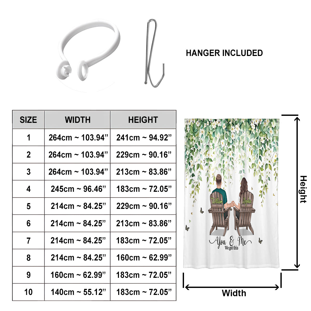 You & Me We Got This - Personalized Couple Blackout Window Curtain/ Drapes Set