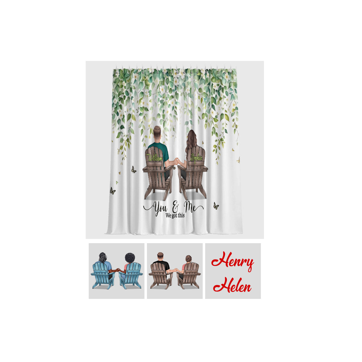 You & Me We Got This - Personalized Couple Blackout Window Curtain/ Drapes Set