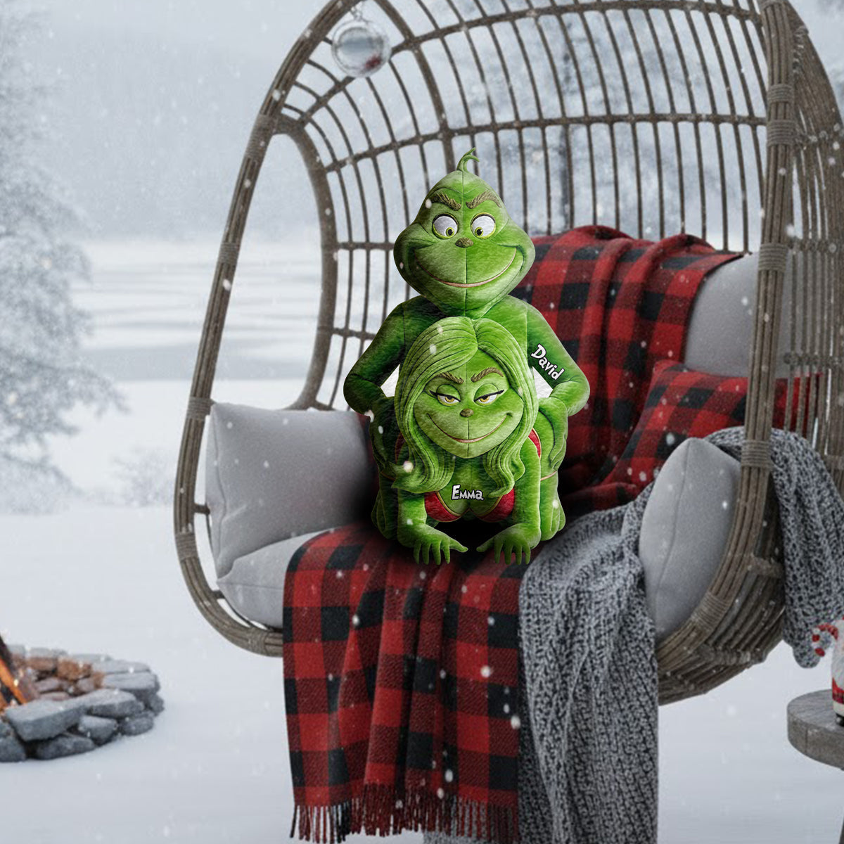 Funny Gift For Couple - Personalized Stole Christmas Faux Fur Shaped Pillow