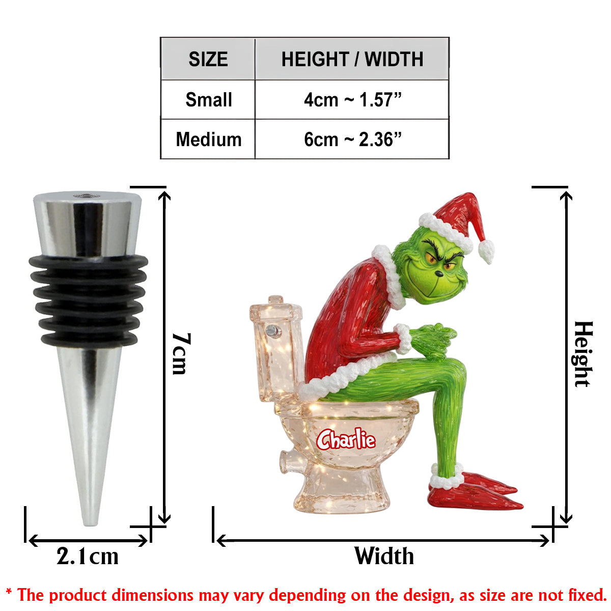 Grinchmas Pooping - Bouchon de bouteille personnalisé en forme d'étole de Noël