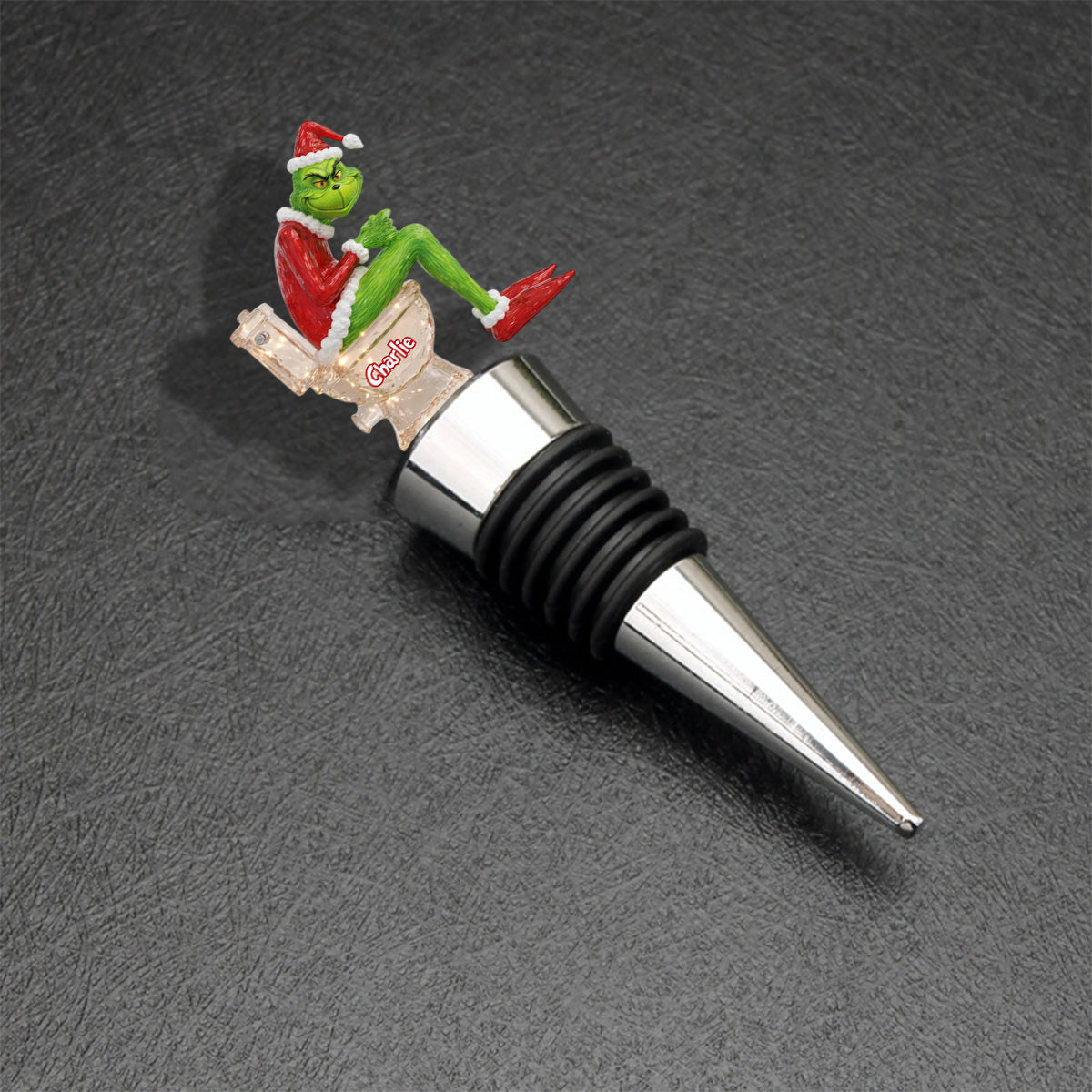 Grinchmas Pooping - Bouchon de bouteille personnalisé en forme d'étole de Noël