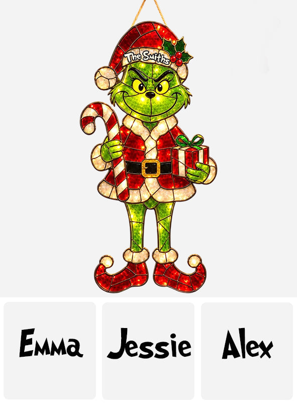 Merry Grinchmas - Personalized Stole Christmas LED Light Acrylic Sign