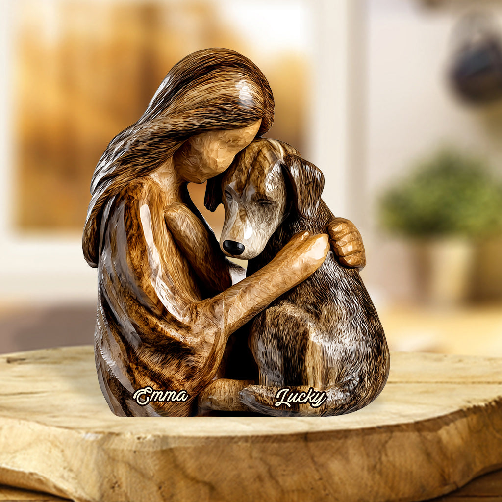 Amoureux des chiens - Plaque acrylique personnalisée en forme de chien