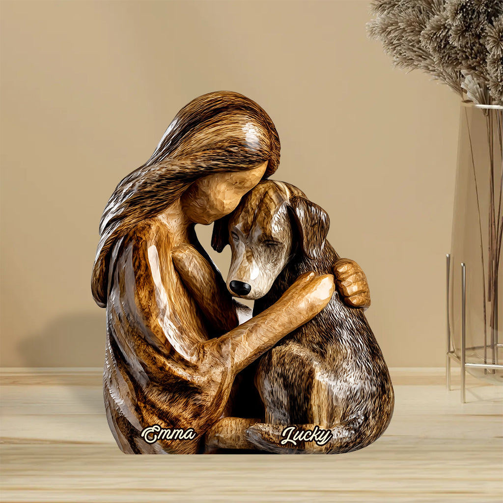 Amoureux des chiens - Plaque acrylique personnalisée en forme de chien
