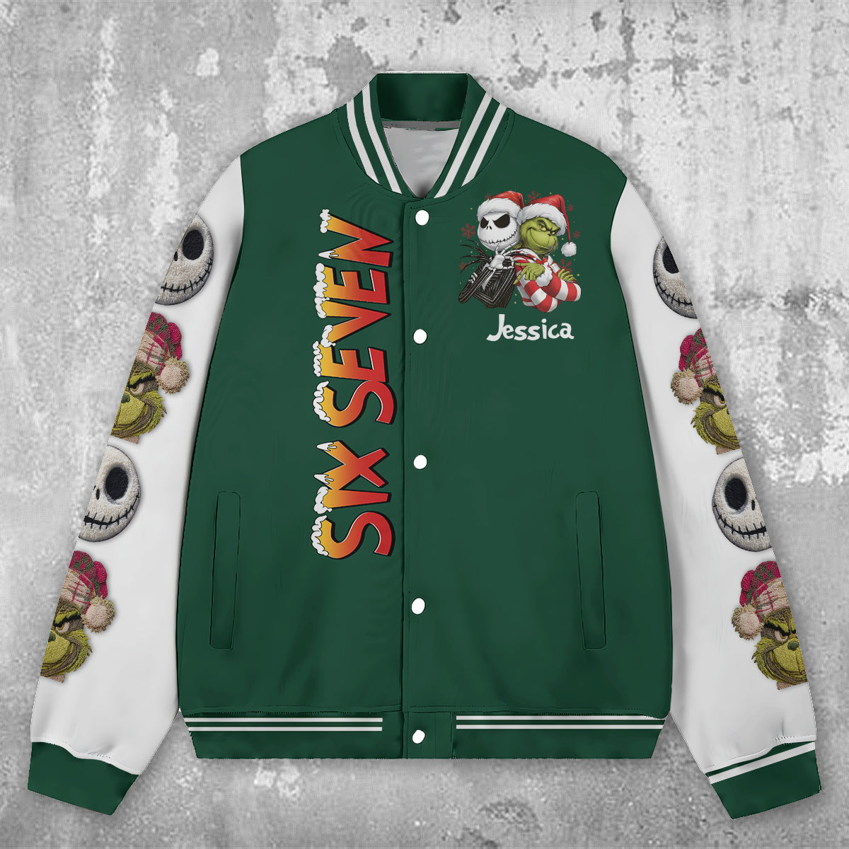 Six Seven - Personalized Stole Christmas Varsity Jacket