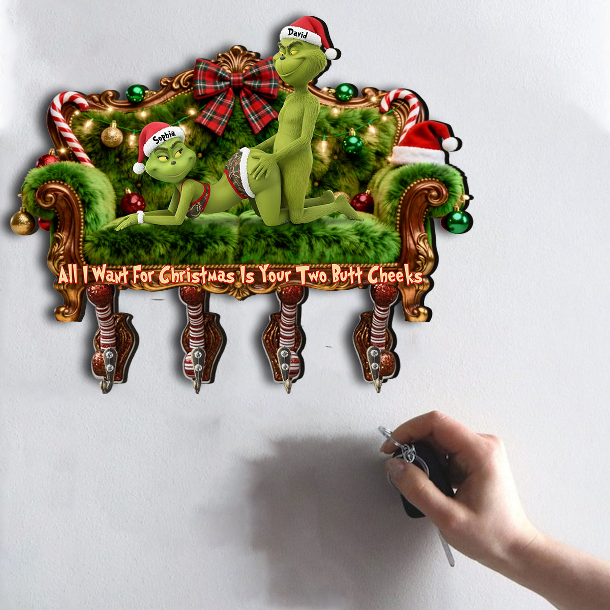 I Love You - Personalized Stole Christmas Custom Shaped Hanging Rack