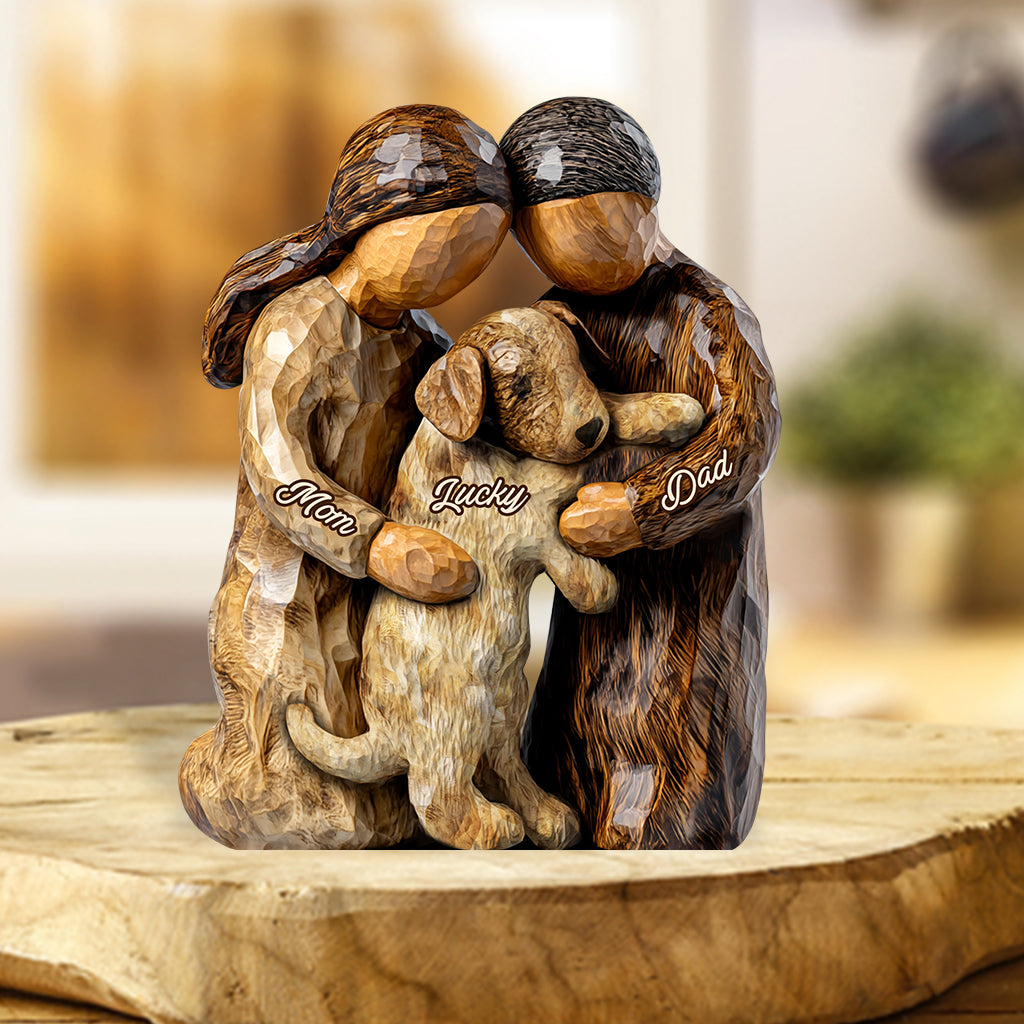 Toi, moi et le chien - Plaque acrylique personnalisée en forme de chien