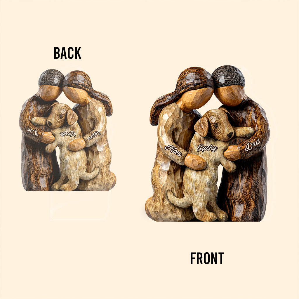 Toi, moi et le chien - Plaque acrylique personnalisée en forme de chien