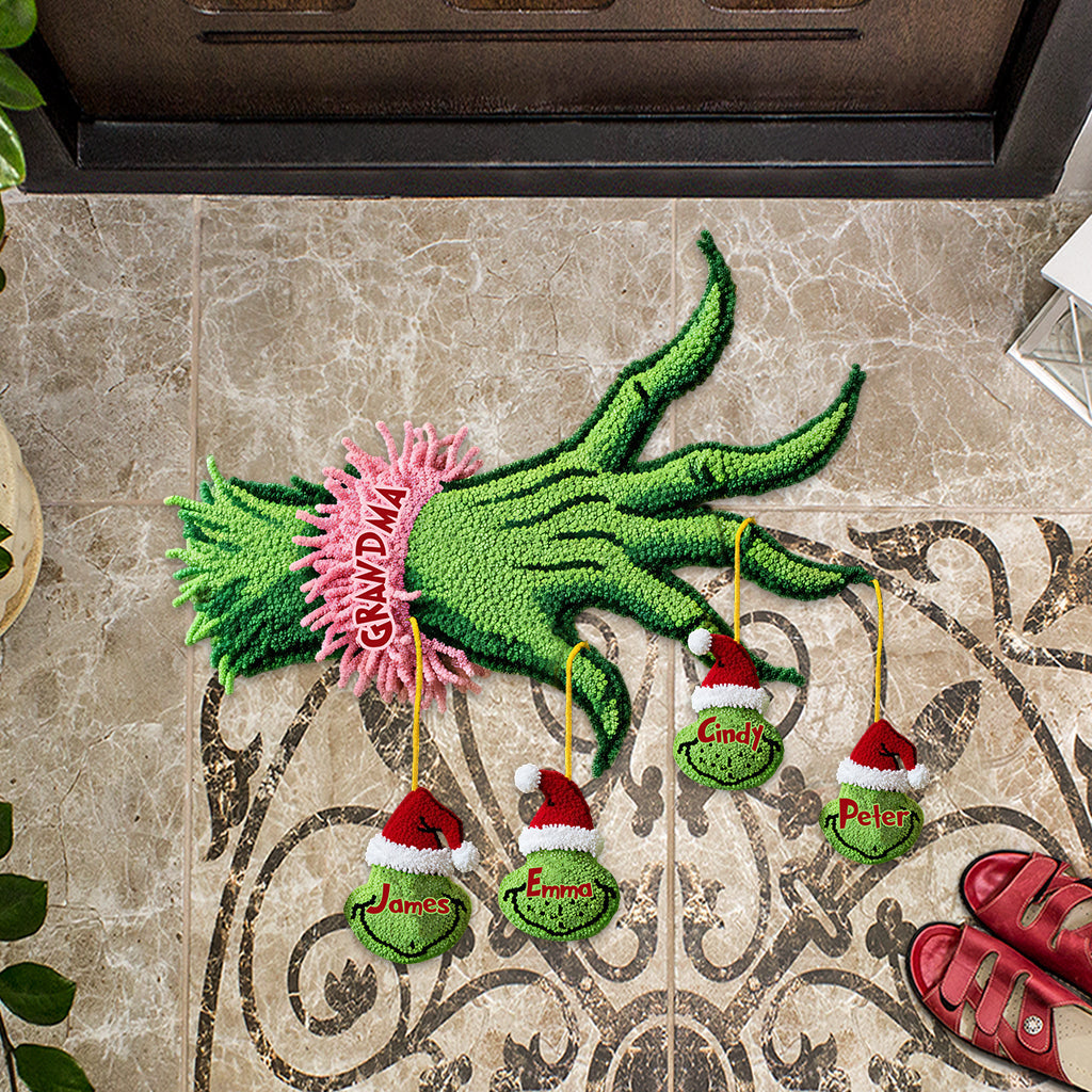 Family Christmas - Personalized Stole Christmas Shaped Doormat/ Rug