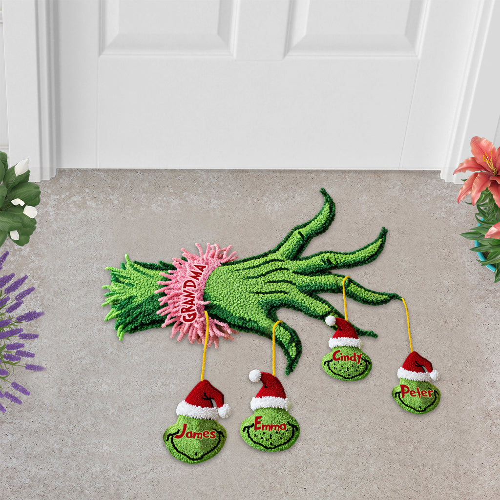Family Christmas - Personalized Stole Christmas Shaped Doormat/ Rug
