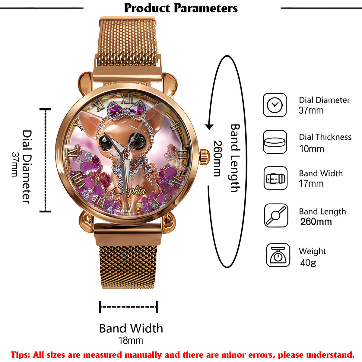 Love My Chihuahua - Personalized Dog Women Hand Watch