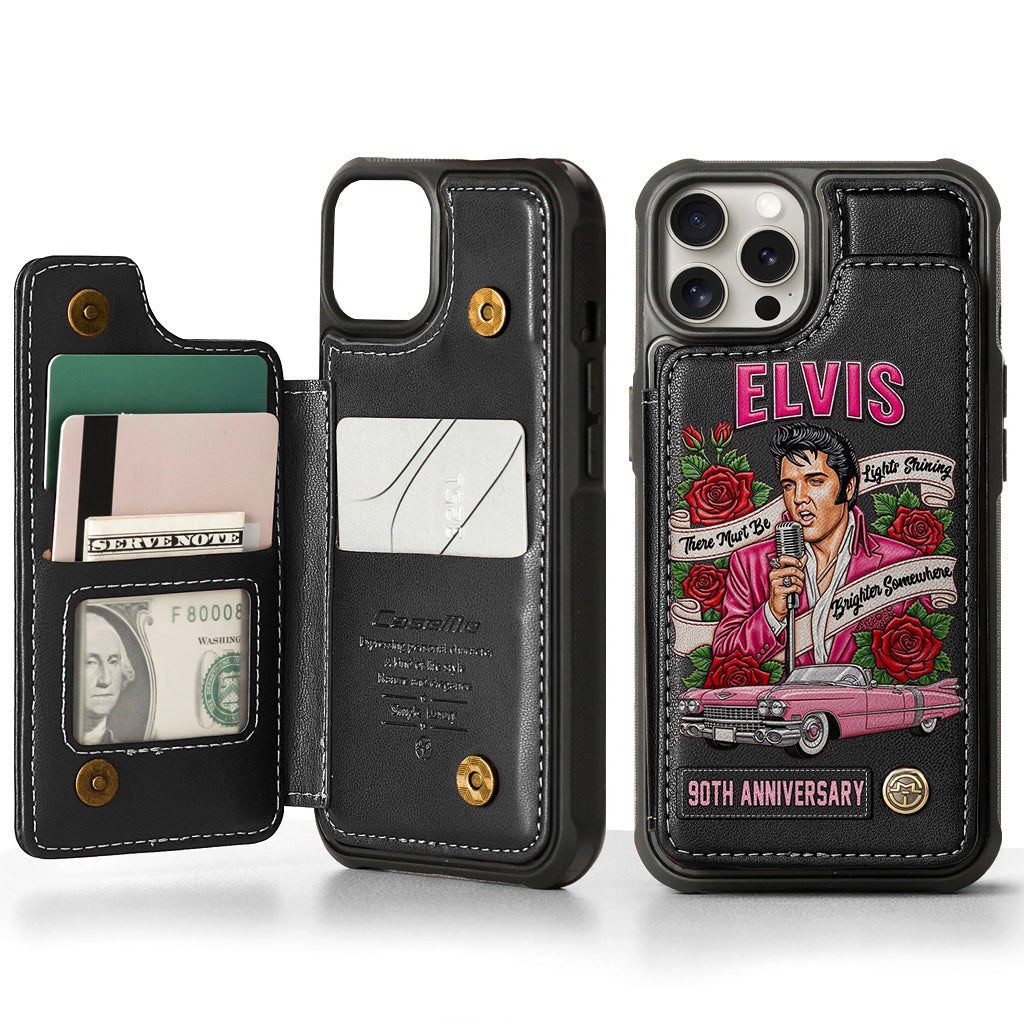Il doit y avoir des lumières qui brillent plus fort quelque part - Étui portefeuille personnalisé pour téléphone King of Rock and Roll