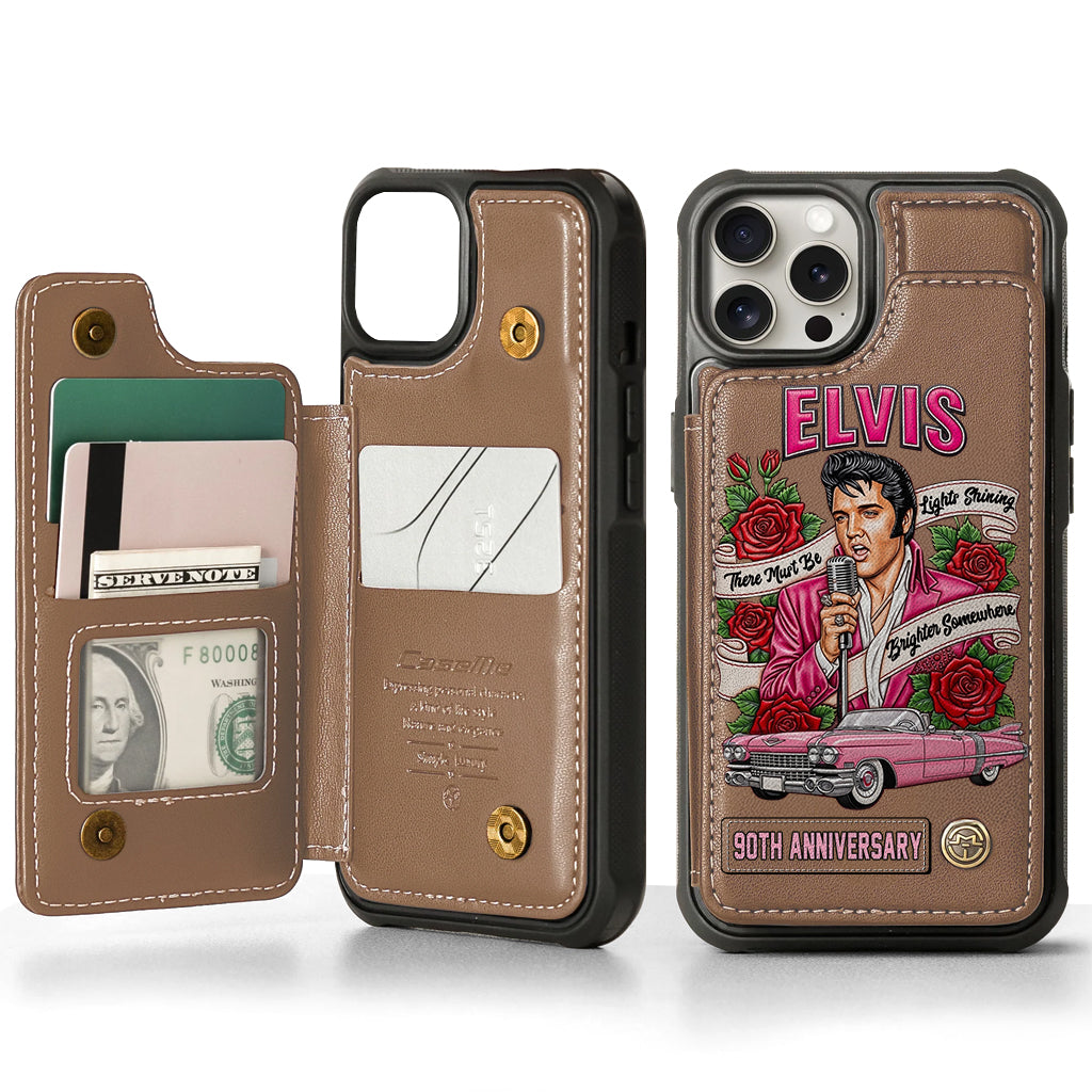 Il doit y avoir des lumières qui brillent plus fort quelque part - Étui portefeuille personnalisé pour téléphone King of Rock and Roll
