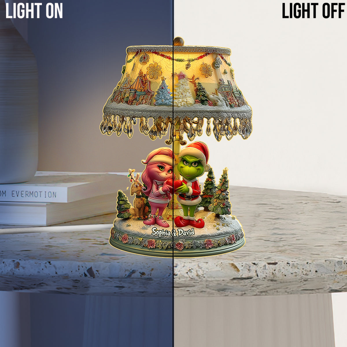 Toi et moi, on gère ! - Veilleuse LED personnalisée en acrylique en forme d'étole de Noël