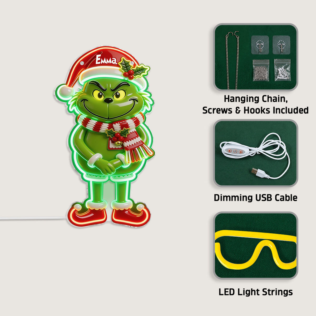 Christmas Time - Personalized Stole Christmas Neon LED Light Sign