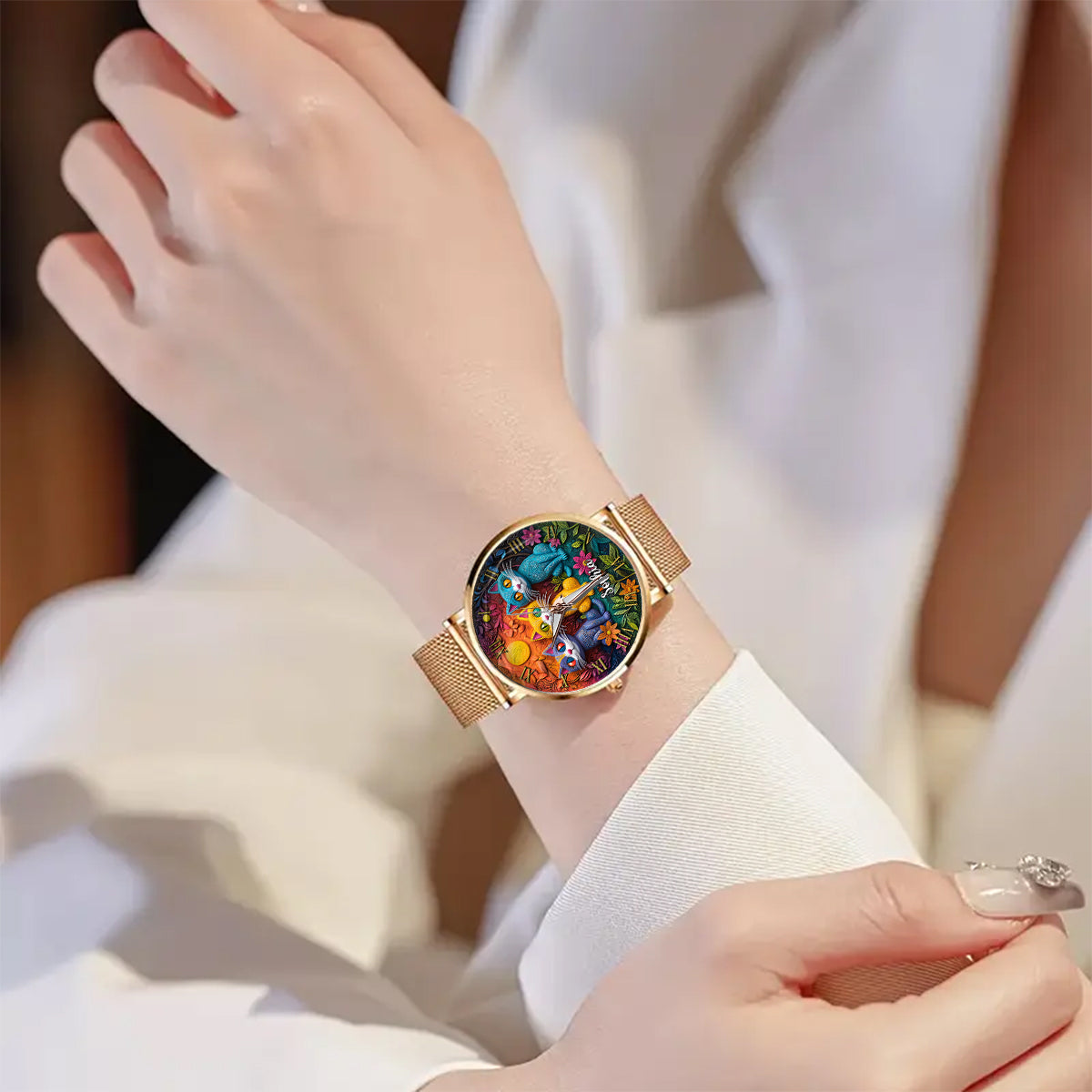 Bohemian Cat - Personalized Cat Women Hand Watch