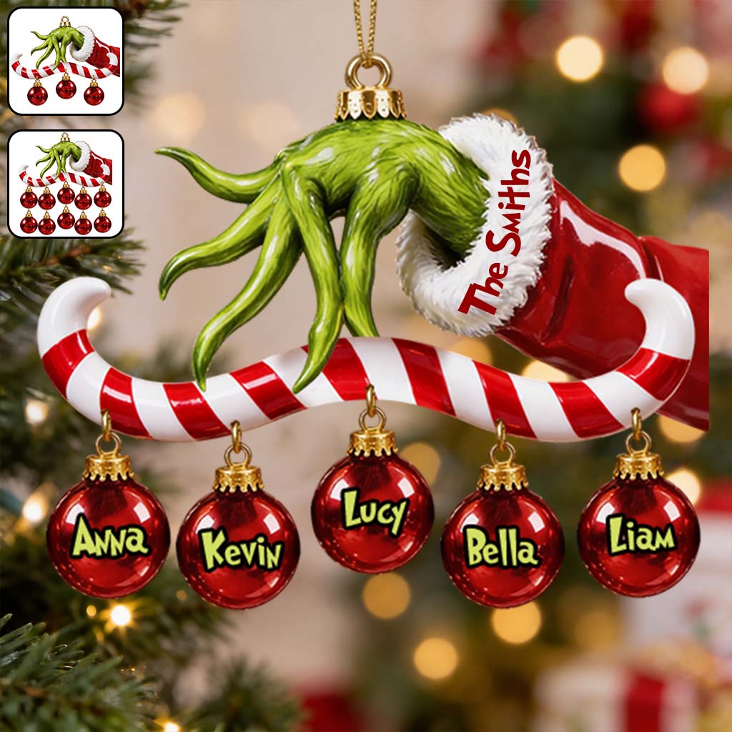 Merry Grinchmas - Personalized Stole Christmas Ornament With Charm