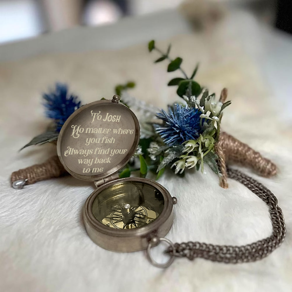 Cadeau pour mari, fils, papa pêcheur... - Boussole de pêche personnalisée