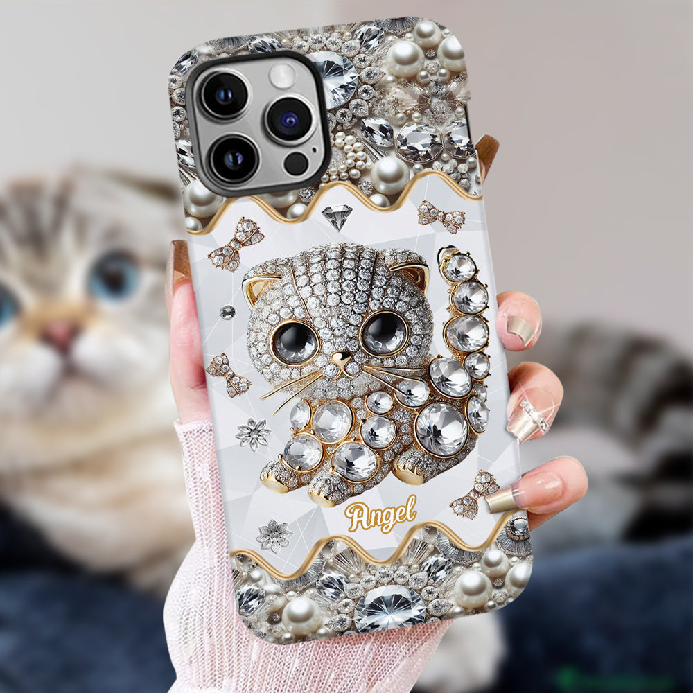 Coque de téléphone personnalisée avec motif chat Scottish Fold - J'adore le Scottish Fold