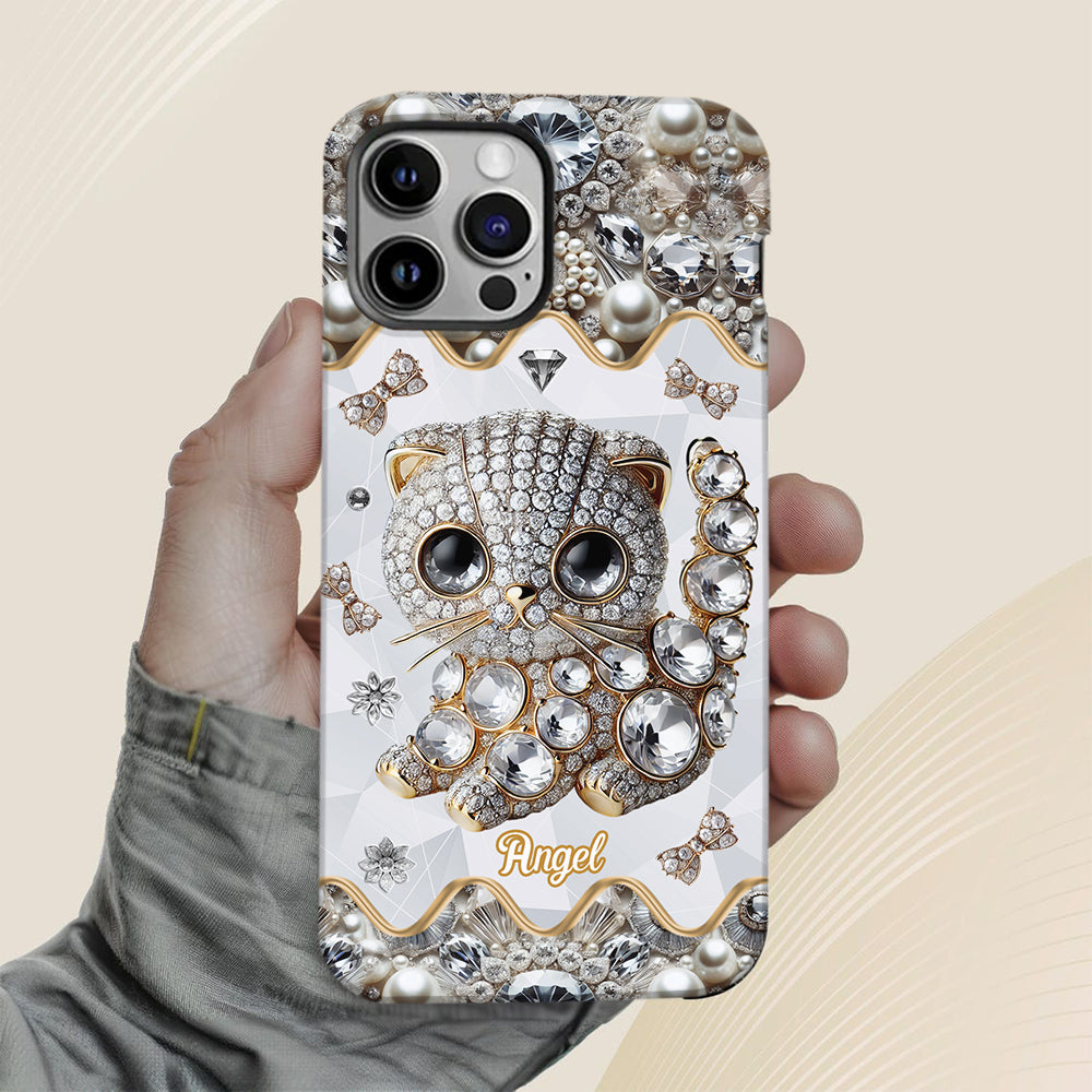 Coque de téléphone personnalisée avec motif chat Scottish Fold - J'adore le Scottish Fold
