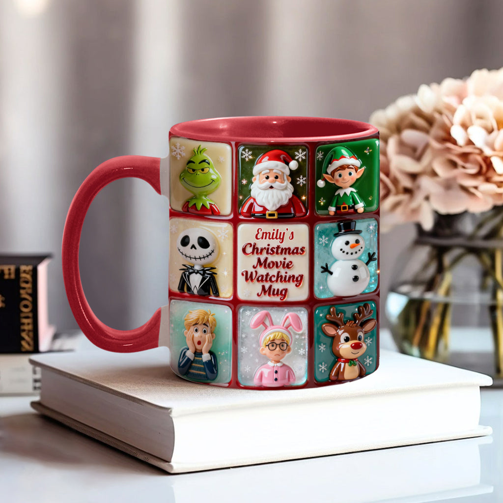 Christmas Movie Watching Mug - Personalized Accent Mug