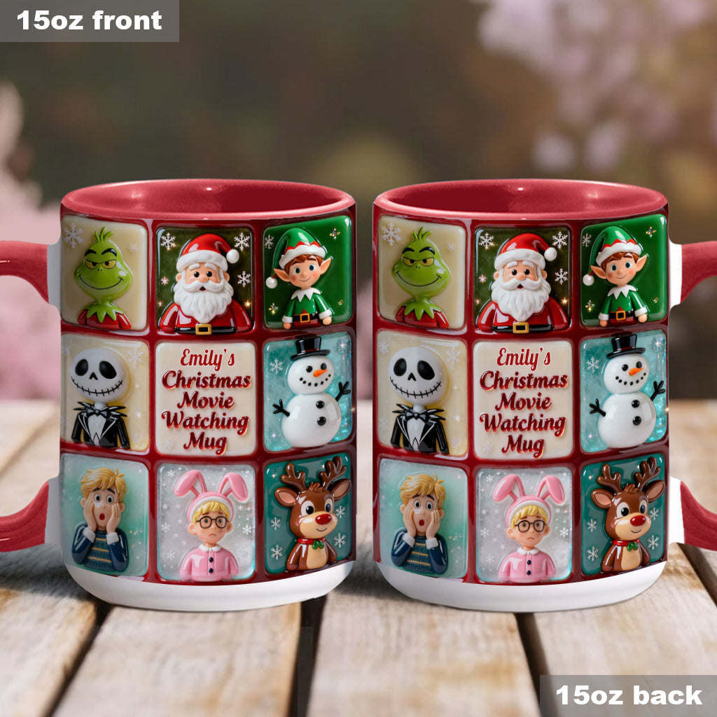 Christmas Movie Watching Mug - Personalized Accent Mug